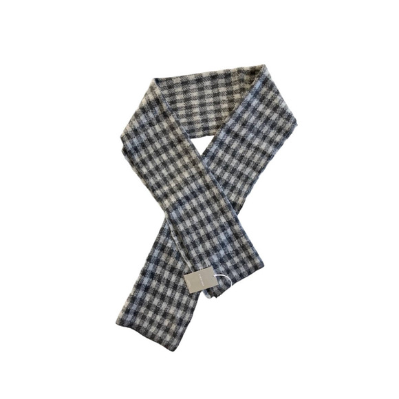NWT Everlane Unisex The Alpaca Patterned Scarf Gray Buffalo Check One Size - Picture 6 of 8